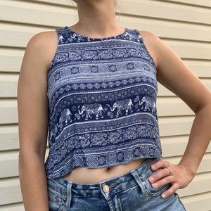Paisley Elephant Crop Top